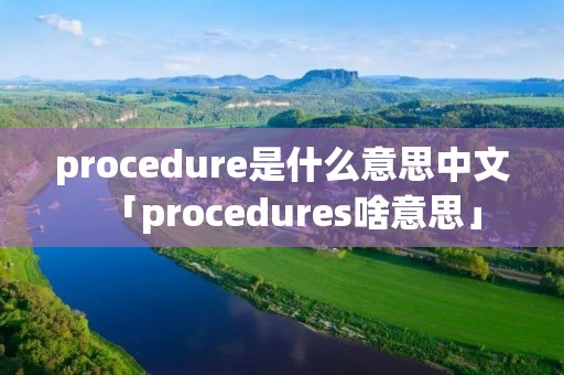procedure是什么意思中文「procedures啥意思」