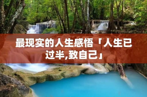 最现实的人生感悟「人生已过半,致自己」