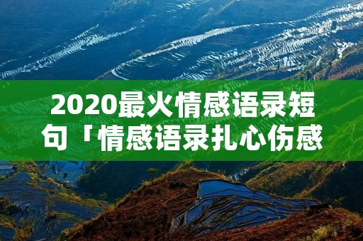2020最火情感语录短句「情感语录扎心伤感」