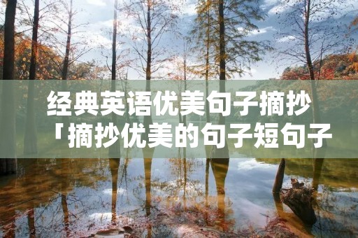 经典英语优美句子摘抄「摘抄优美的句子短句子」
