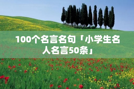 100个名言名句「小学生名人名言50条」