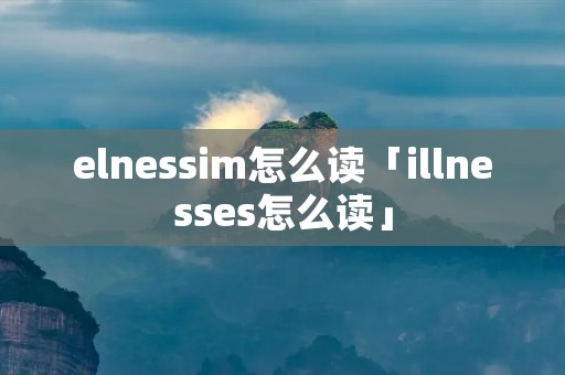 elnessim怎么读「illnesses怎么读」