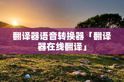 翻译器语音转换器「翻译器在线翻译」