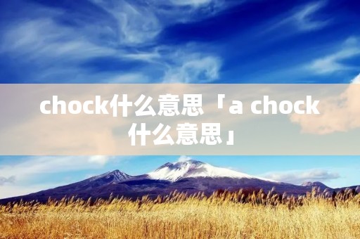 chock什么意思「a chock什么意思」