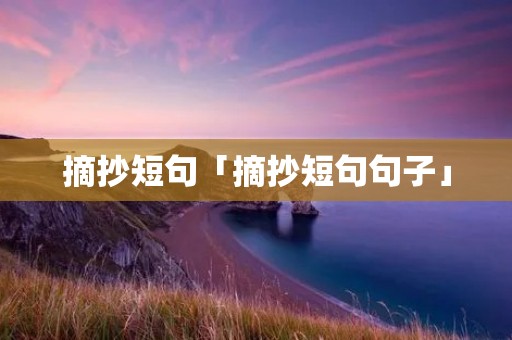 摘抄短句「摘抄短句句子」