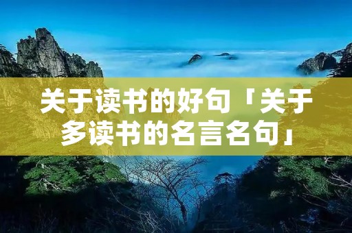 关于读书的好句「关于多读书的名言名句」