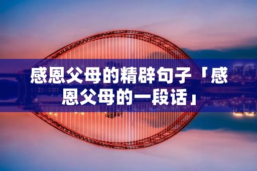 感恩父母的精辟句子「感恩父母的一段话」