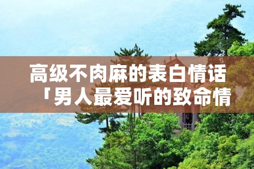 高级不肉麻的表白情话「男人最爱听的致命情话」