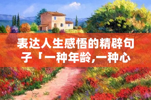 表达人生感悟的精辟句子「一种年龄,一种心境,一种领悟」