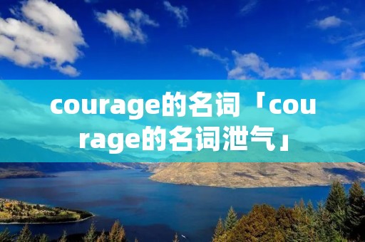 courage的名词「courage的名词泄气」