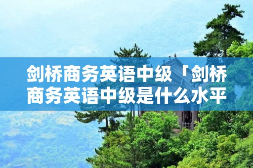 剑桥商务英语中级「剑桥商务英语中级是什么水平」