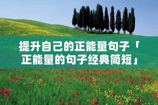 提升自己的正能量句子「正能量的句子经典简短」
