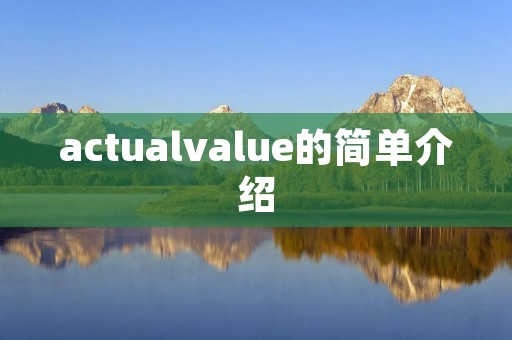 actualvalue的简单介绍 actualvalue的简单介绍