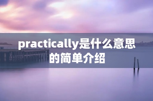 practically是什么意思的简单介绍 practically是什么意思的简单介绍