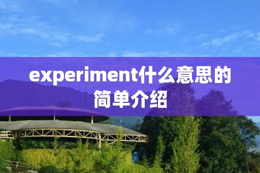 experiment什么意思的简单介绍