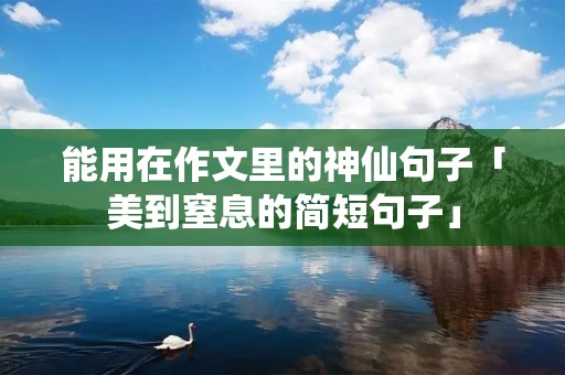 能用在作文里的神仙句子「美到窒息的简短句子」 能用在作文里的神仙句子「美到窒息的简短句子」