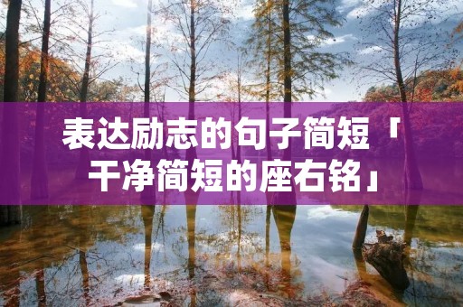 表达励志的句子简短「干净简短的座右铭」