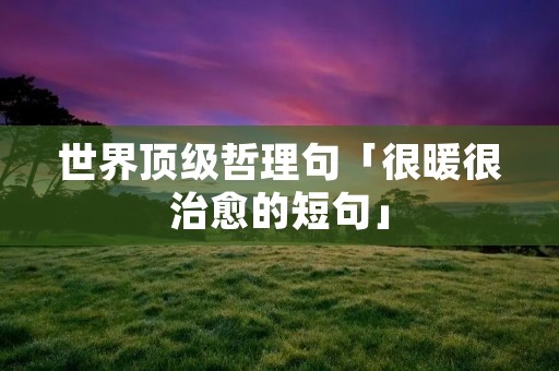 世界顶级哲理句「很暖很治愈的短句」