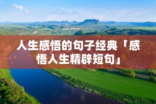 人生感悟的句子经典「感悟人生精辟短句」