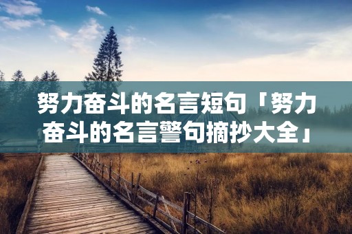 努力奋斗的名言短句「努力奋斗的名言警句摘抄大全」
