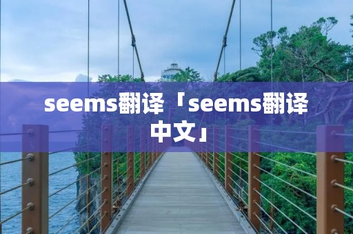 seems翻译「seems翻译中文」