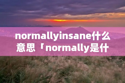 normallyinsane什么意思「normally是什么意思中文」