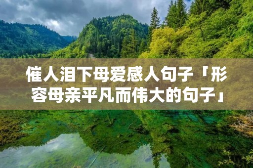 催人泪下母爱感人句子「形容母亲平凡而伟大的句子」