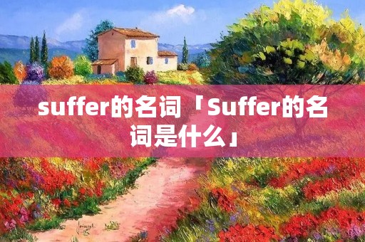 suffer的名词「Suffer的名词是什么」