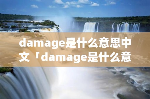 damage是什么意思中文「damage是什么意思英文」