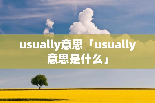 usually意思「usually意思是什么」 usually意思「usually意思是什么」