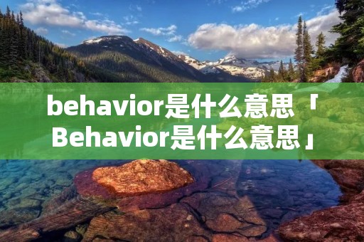 behavior是什么意思「Behavior是什么意思」
