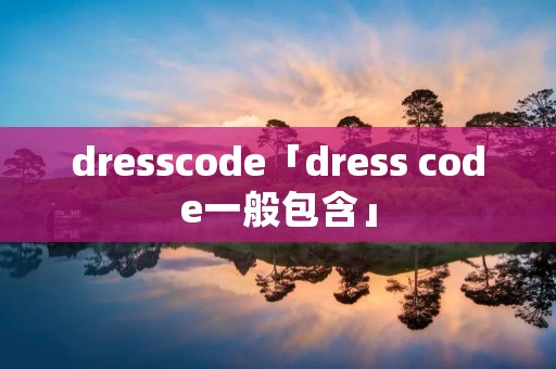 dresscode「dress code一般包含」
