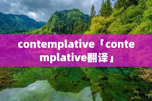 contemplative「contemplative翻译」 contemplative「contemplative翻译」