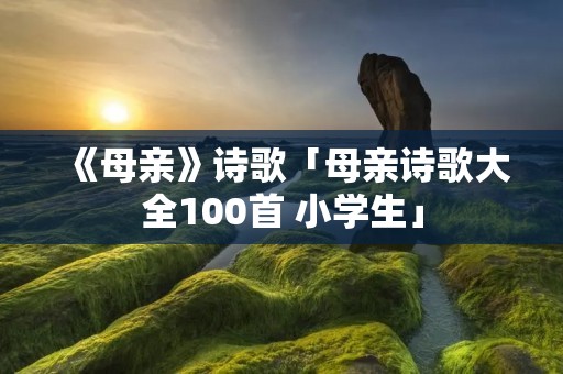 《母亲》诗歌「母亲诗歌大全100首 小学生」