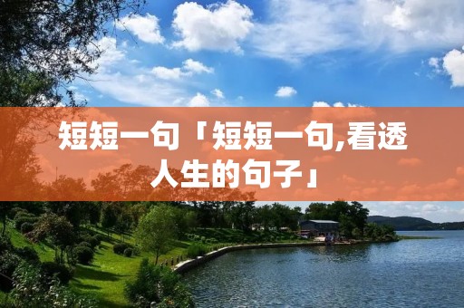 短短一句「短短一句,看透人生的句子」