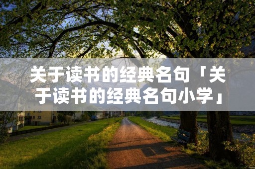关于读书的经典名句「关于读书的经典名句小学」