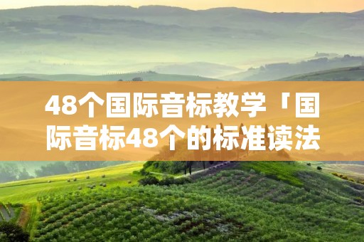 48个国际音标教学「国际音标48个的标准读法视频」