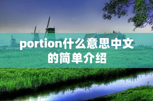 portion什么意思中文的简单介绍