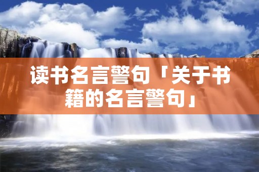 读书名言警句「关于书籍的名言警句」