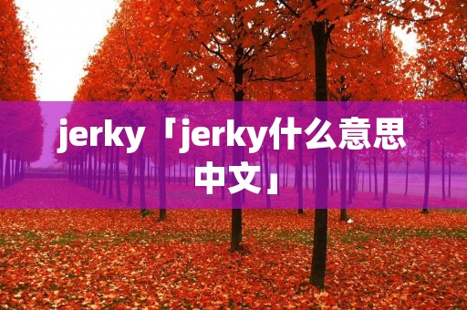 jerky「jerky什么意思中文」