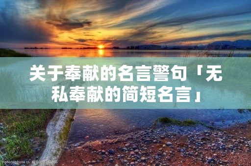 关于奉献的名言警句「无私奉献的简短名言」