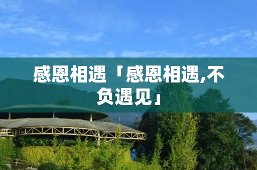 感恩相遇「感恩相遇,不负遇见」