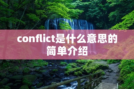 conflict是什么意思的简单介绍