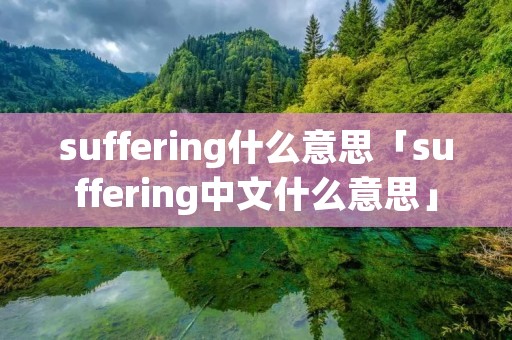 suffering什么意思「suffering中文什么意思」
