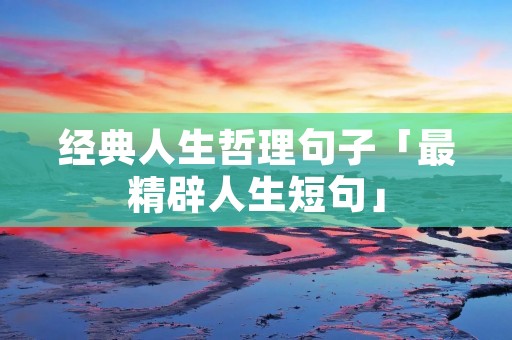 经典人生哲理句子「最精辟人生短句」