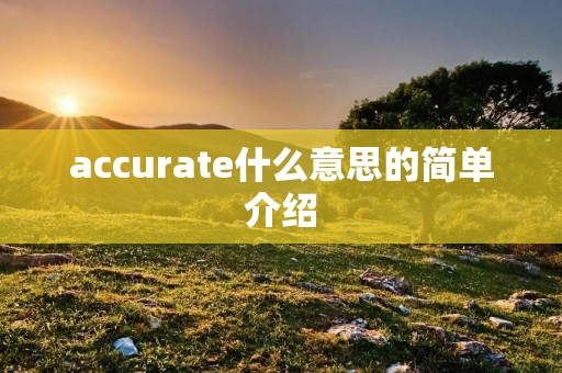 accurate什么意思的简单介绍