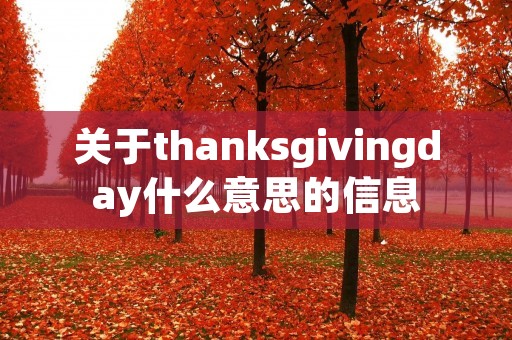 关于thanksgivingday什么意思的信息