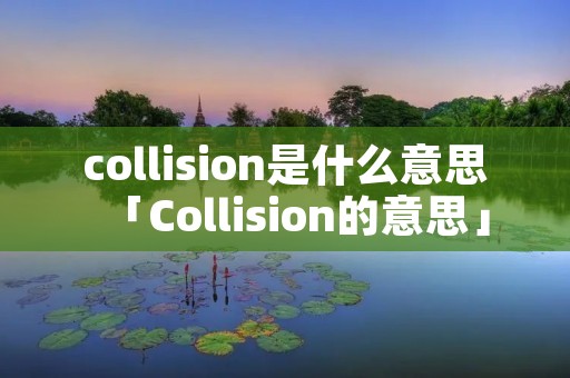 collision是什么意思「Collision的意思」