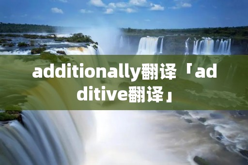 additionally翻译「additive翻译」