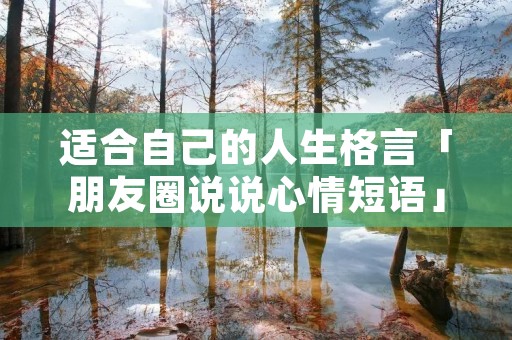 适合自己的人生格言「朋友圈说说心情短语」